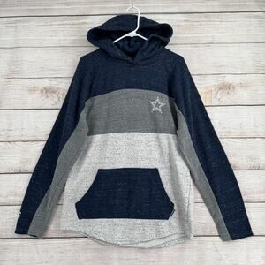 NFL  Navy Gray White Striped Pullover Hoodie
